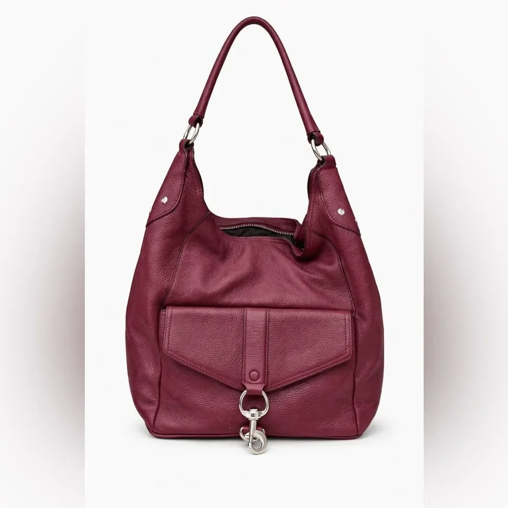 Rebecca Minkoff Deep Red Leather Hobo Bag